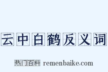云中白鹤反义词是什么意思的图片